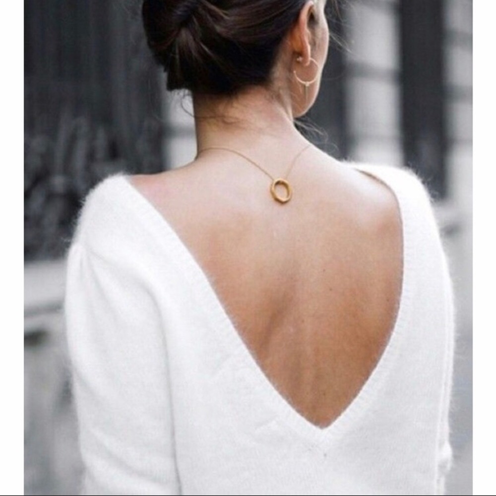 Zara Angora V Back Sweater NWOT